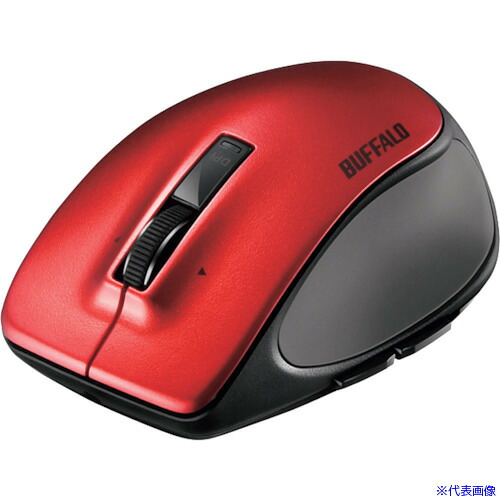 ■BUFFALO Bluetooth BlueLED プレミアムフィットマウス Sサイズ レッド BSMBB500SRD(4170627)