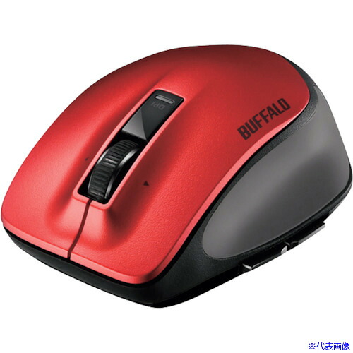 ■BUFFALO Bluetooth BlueLED プレミアムフィットマウス Mサイズ レッド BSMBB500MRD(4170672)