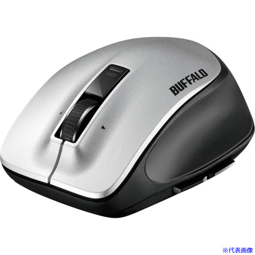 ■BUFFALO 無線 レーザー プレミアムフィットマウス Mサイズ シルバー BSMLW500MSV(4170711)