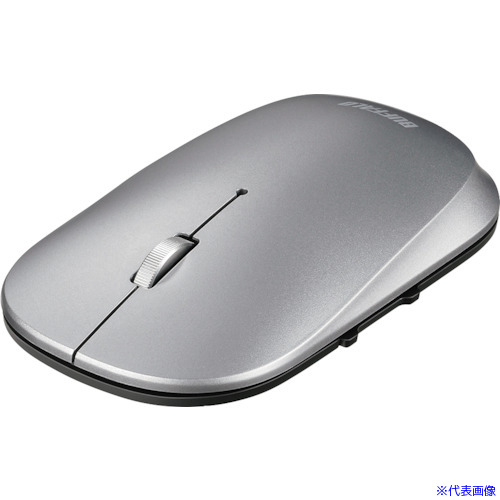 ■BUFFALO 薄型 5ボタン Bluetooth BlueLEDマウス ノーマル シルバー BSMBB530NSV(4172257)