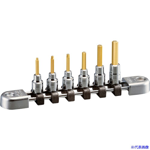 ■nepros 6.3sq.ヘキサゴンビットソケットセット(6コ組) チタンコーティング NTBT206A(4204036)