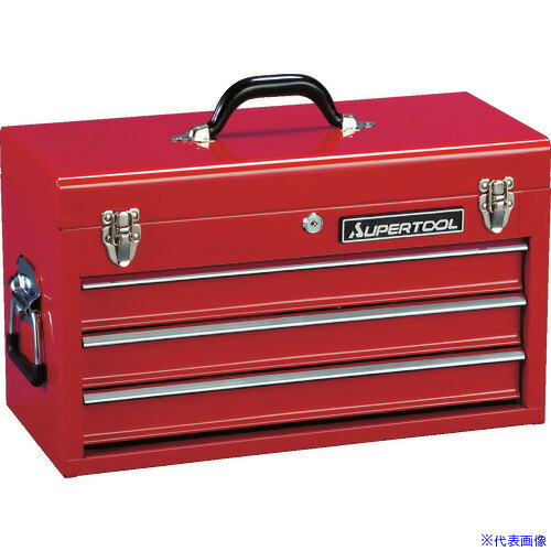 ■スーパー ツールケース(チェストタイプ)3段引出し式 色:レッド 寸法:505×233×300mm S505R(4231287)