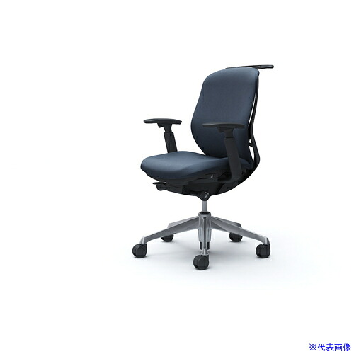 ■OKAMURA シルフィー 可動肘 背クッション ロー ブラックボディ ハンガー有 ランバー無 アルミ脚 C684BRFXW4(4261234)[送料別途お見積り][法人限定][外直送]