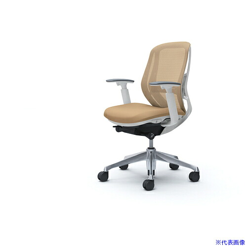 ■OKAMURA シルフィー 可動肘 背メッシュ ロー ホワイトボディ ハンガー無 ランバー有 アルミ脚 C681BZFMP7(4273917)[送料別途お見積り][法人限定][外直送]