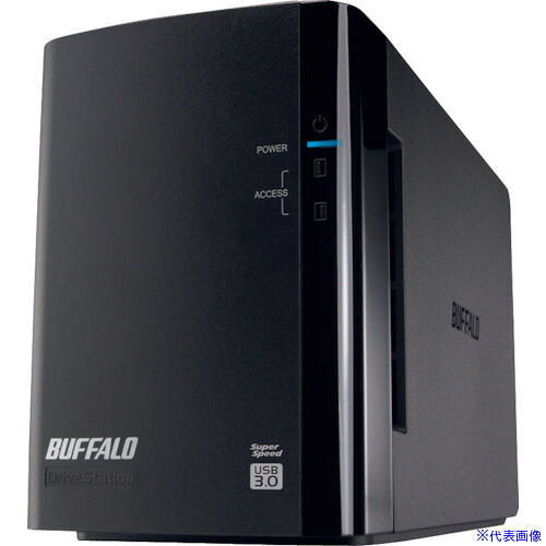 ■BUFFALO ドライブステーション ミラーリング機能搭載 USB3.0用 外付けHDD 2ドライブモデル 2TB HDWL2TU3R1J(4288994)[送料別途お見積り][法人限定][掲外取寄]