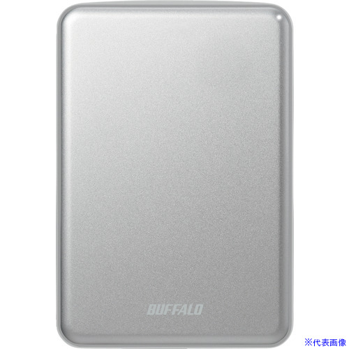 ■BUFFALO USB3.1(Gen.1)対応 アルミ素材&薄型ポータブルHDD 1TB シルバー HDPUS1.0U3SVD(4293647)[送料別途お見積り][法人限定][掲外取寄]