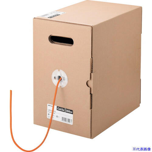 ■BUFFALO Cat5e LANケーブル 300m 単線 オレンジ BL5E3000OR(4295077)[送料別途お見積り][法人限定][掲外取寄]