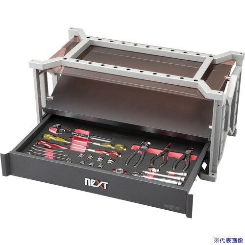 ■nepros 整備用工具セット neXT ツールセット(27点) ケース間口720&times;奥行375&times;高さ360mm NTX1WB27A(4296416)[送料別途お見積り][法人限定][掲外取寄]｜セミプロＤＩＹ店ファースト