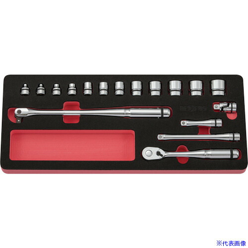 ■nepros 9.5sq.ソケットレンチセット(17点) (ケース無) 6角 NTB317C(4296420)[送料別途お見積り][法人限定][掲外取寄]