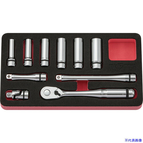■nepros nepros 9.5sq.ディープソケットレンチセット[10点] NTB3L10C(4296441)[送料別途お見積り][法人限定][掲外取寄]｜セミプロＤＩＹ店ファースト