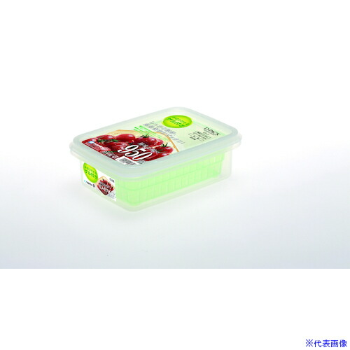 ■SANKO pla 059024 食品保存容器 ザル付きDパック D－7 G グリーン 137×190×61 59024(4357979)×60[送料別途お見積り][法人限定][外直送]