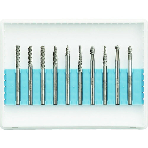 ■TRUSCO 超硬バーセットAシリーズ 軸3mm 刃径3mm 10本セット TBA03010S(4365569)｜セミプロＤＩＹ店ファースト