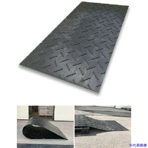 ■ウッドプラスチック 合成ゴムマット フィットくん薄型 黒 910mm×1820mm FD36(4373449)[法人限定][直送元]
