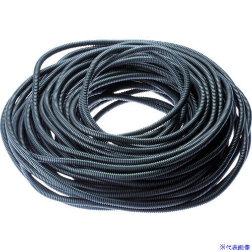 ■PANDUIT コルゲートチューブ 耐熱性ナイロン6 スリット付黒 内径8.9 30.48m CLT35NC630(4401506)