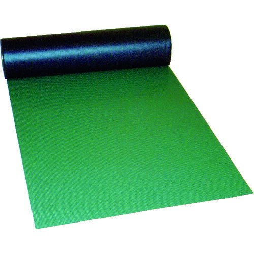 MIZUSHIMA/ミヅシマ工業 ビニール長マット D山 411-0415 | ミヅシマ工業 ビニール長マットD山 1M×20M×高さ3mm グリーン