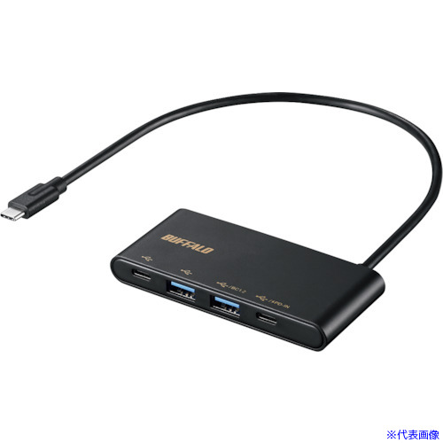 ■BUFFALO USB3.1Gen2バスパワー4ポートPD対応ハブ ブラック BSH4U500C1PBK(4498669)
