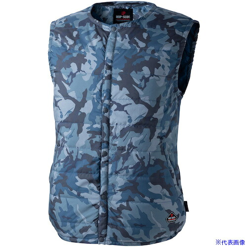 ■CHUSAN d-HEAT迷彩シレーベスト 迷彩ネイビー L 9562114L(4527206)[送料別途見積り][法人・事業所限定][掲外取寄]