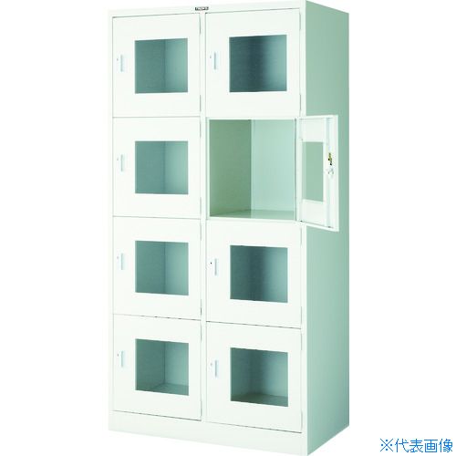 ■TRUSCO 多人数ロッカー8人用 窓付 WSV8MA(4541022)[法人限定][直送元]