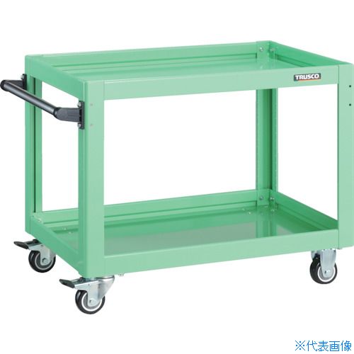 ■TRUSCO ツールワゴン ドルフィン 750×500 ウレタン車輪 ヤンググリーン DLWS672UYG(4547608)