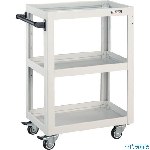 ■TRUSCO ツールワゴン ドルフィン 600×400 4輪自在 ウレタン車輪 ホワイト DLWS963UJW(4547951)|セミプロDIY店ファースト