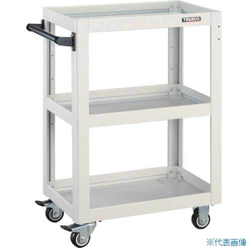 ■TRUSCO ツールワゴン ドルフィン 600&times;400 ウレタン車輪 ホワイト DLWS963UW(4547977)｜セミプロＤＩＹ店ファースト