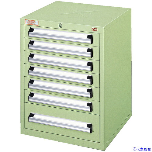 ■OS ミゼットキャビネット 最大積載量140kg 引出し6×1段 M8(4572378)[法人限定][直送元]