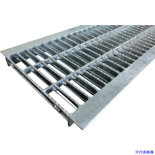 ■奥岡 スチール製 U字溝用 グレーチング 溝幅500用 並目 ノンスリップ OKUN75050(4579422)[送料別途見積り][法人・事業所限定][外直送]｜セミプロＤＩＹ店ファースト