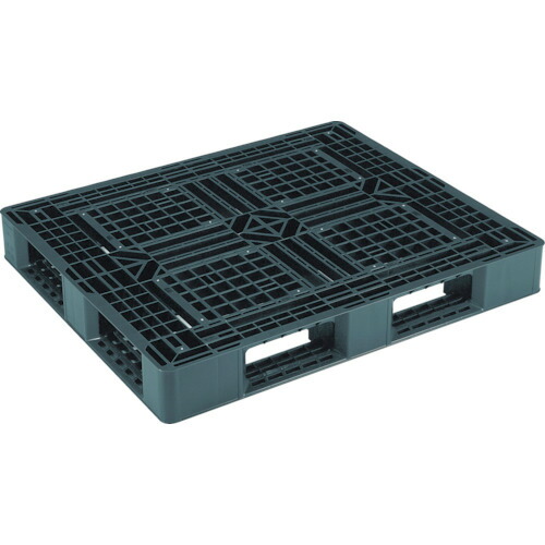 ■RISU 樹脂パレット(片面四方差し) 輸出用ワンウェイリサイクルパレット(軽量) 522524 JL－D4・1210G片面四方差し 間口1200mm 黒 JLD41210G(BK)(4581440)[送料別途お見積り][法人限定][直送]