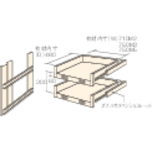 ■TRUSCO M2型棚用スライド棚 2段セット HTM26002(4613899)[法人限定][直送元]