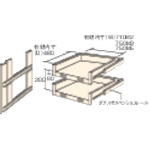 ■TRUSCO M3・M5型棚用スライド棚 2段セット HTMM6002(4613911)[法人限定][直送元]