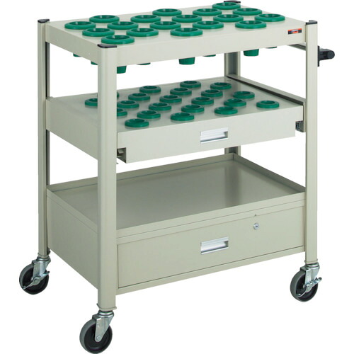 ■TRUSCO TCW型ツーリングワゴン 40X45個スライド棚引出し付 ネオグレー TCWT402DC(NG)(4614585)[法人限定][直送元]｜セミプロＤＩＹ店ファースト