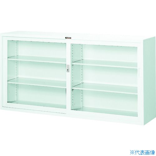 ■TRUSCO スタンダード書庫(D400) ガラス引違 1760XH880 W色 W306G(4627539)[法人限定][直送元]｜セミプロＤＩＹ店ファースト