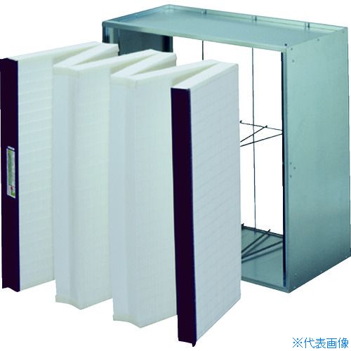 ■バイリーン エアフィルター エコアルファ セット品 305×610×290 捕集効率65% VZD65M28V1NSET(4641663)[送料別途お見積り][法人限定][直送]