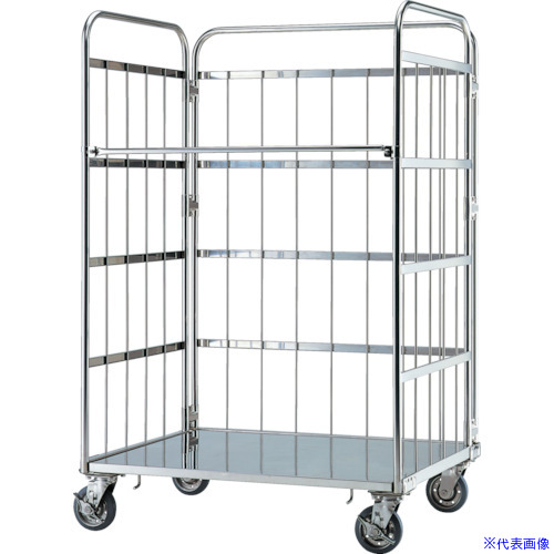 ■テックサス ロールボックスパレット 1100x800 φ150スチール製ゴム車付 MC4E(4651103)[法人限定][直送元]｜セミプロＤＩＹ店ファースト