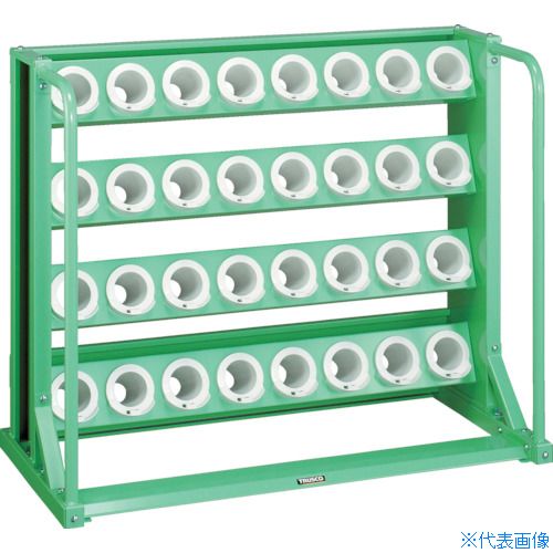 ■TRUSCO ツーリングラック BT・NT50兼用 25個収納 ロック付 ヤンググリーン色 VTL55YG(4652827)[法人限定][直送元]｜セミプロＤＩＹ店ファースト