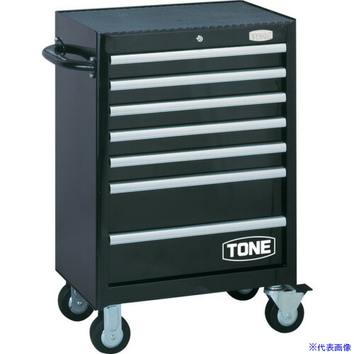 ■TONE ローラーキャビネット ブラック WS207B(4653670)[法人限定][直送元]