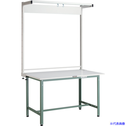 ■TRUSCO 軽荷重作業台(300kg)AE型 900X600XH1948(全高) ツールハンガー付 グリーン色 AE0960THN(4666780)[法人限定][直送元]