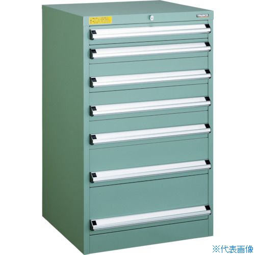 ■TRUSCO VE6S型中量キャビネット 600&times;550&times;H1000 引出7段 VE6S1001(4790511)[法人限定][直送元]｜セミプロＤＩＹ店ファースト