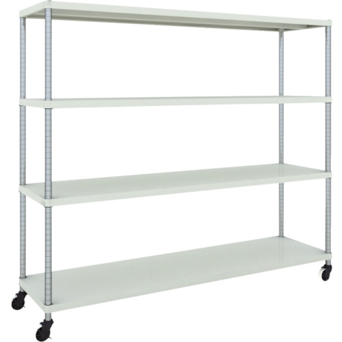 ■TRUSCO スチールラック フェニックスラック 1800X450 4段 U車輪付 W色 抗菌粉体塗装 PER5644U125W(4845226)[法人限定][直送元]｜セミプロＤＩＹ店ファースト