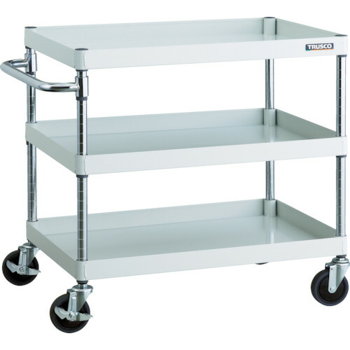 ■TRUSCO ツールワゴン フェニックスワゴン 省音 750X500XH740 3段 ホワイト PEW773W(4883721)|セミプロDIY店ファースト