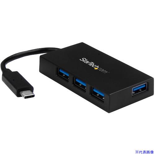 ■スターテック USBハブ/USB 3.0/USB-C - 4x USB-A/ACアダプター付属/ブラック HB30C4AFS(4892501)[法人・事業所限定][外直送元]