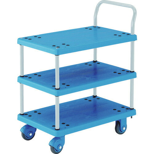 ■TRUSCO 樹脂台車 グランカート サイレント 3段片袖 800X535 TPX805(4893735)[法人限定][直送元]