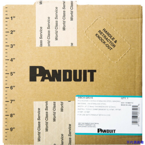 ■PANDUIT MLTタイプ フルコーティング長尺ステンレススチールバンド SUS316 幅12.7mm 長さ25.1m MBCEH－QR316 MBCEHQR316(4961854)