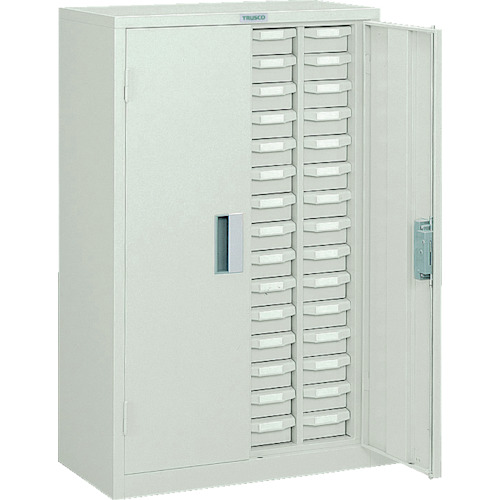 ■TRUSCO パーツケース バンラックケースA型 扉付 4列15段 ネオグレー A415D(NG)(5019664)[法人限定][直送元]