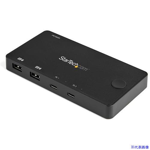■スターテック KVMスイッチ/USB-C接続/2ポート/1画面/HDMI 2.0/4K60Hz/DP Alt SV211HDUC(5043017)[法人・事業所限定][外直送元]