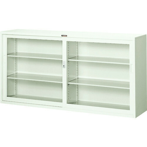 ■TRUSCO スタンダード書庫(D400) ガラス引違 1760XH880 N306G(5070325)[法人限定][直送元]