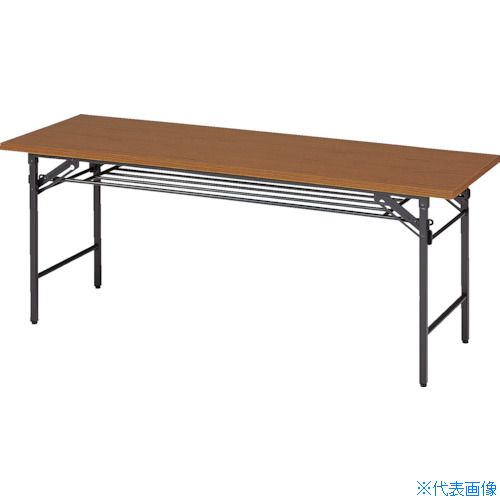 ■TRUSCO 折りたたみ会議テーブル 1800X600XH700 チーク 1860(5072522)[送料別途お見積り][法人限定]