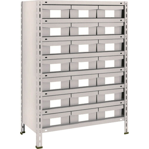 ■TRUSCO スチールラック 軽量棚 875X450X1200 樹脂引出NG 大X21 ネオグレー 43X808F7(NG)(5105111)｜セミプロＤＩＹ店ファースト 49,302円