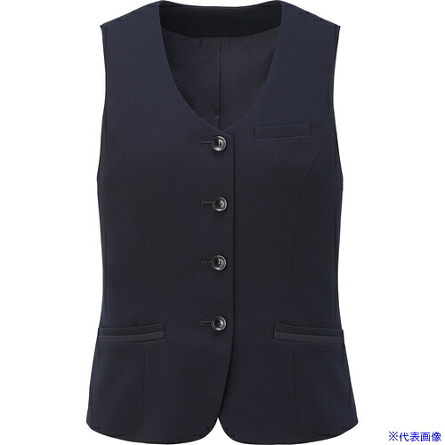 ■GROW 事務服 ベスト レディース オフィス 制服 ネイビー 11 GVEL2052K311(5209813)[送料別途お見積り][法人限定][掲外取寄]