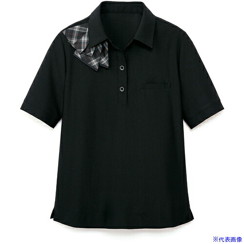 ■GROW ポロシャツ 半袖 黒 レディース 事務服 ブラック 4L GCSL2204B94L(5214641)[送料別途お見積り][法人限定][掲外取寄]｜セミプロＤＩＹ店ファースト